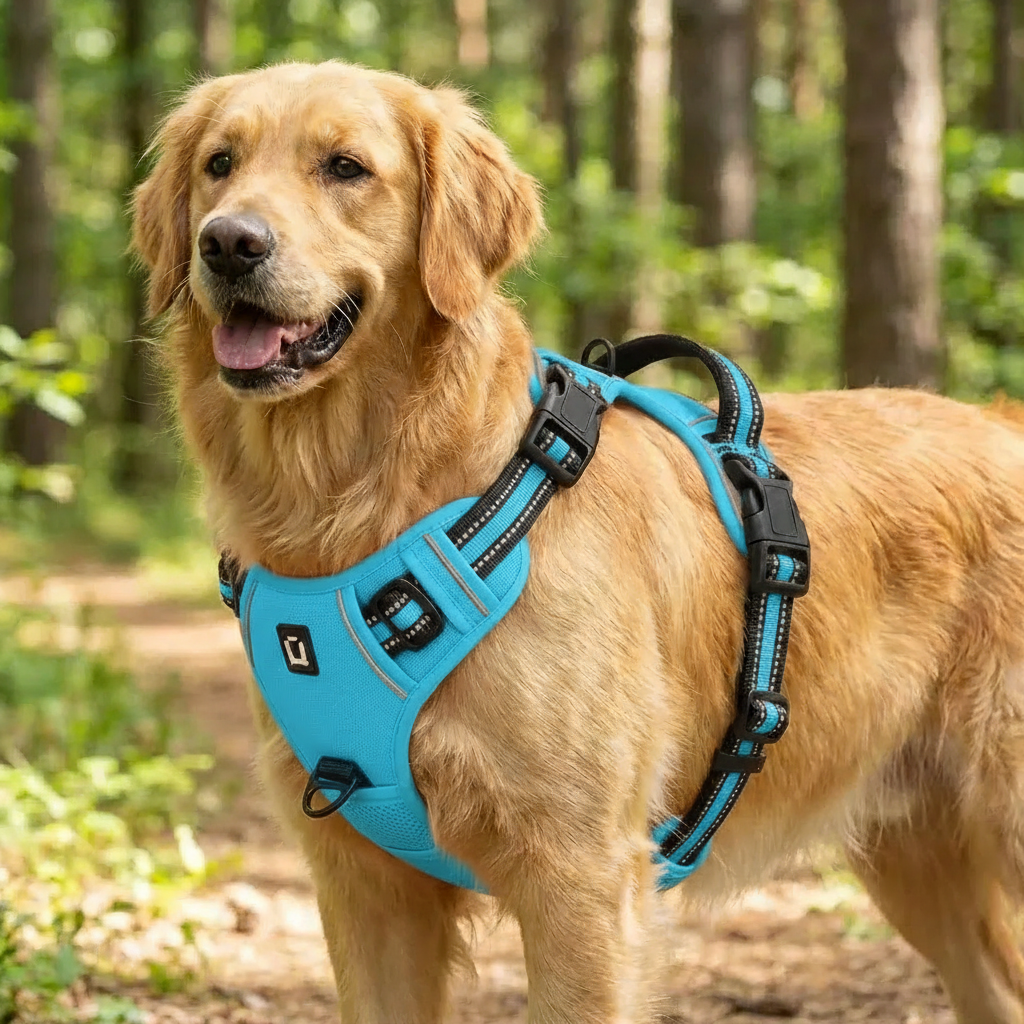 alt="Harnais pour chien résistant et rétro‑réfléchissant - sécurité promenade"