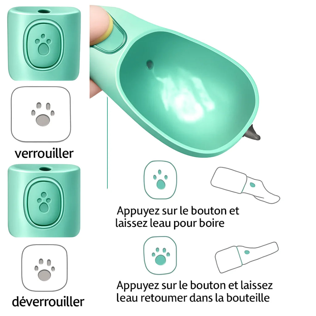 alt="Bouteille d'eau pour chien randonnée outdoor"